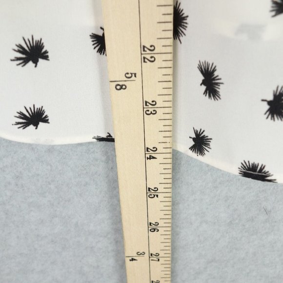 LOFT Top Women's Extra Small Petite White Chiffon Flutter Sleeve Ruffle Hem Boho - Picture 9 of 10